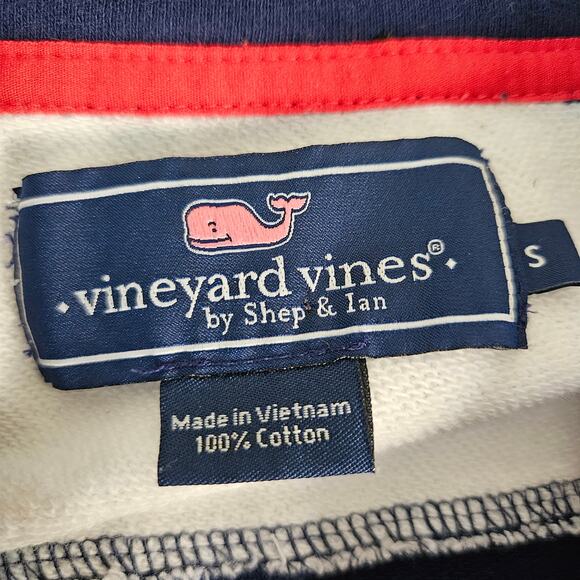 Vineyard Vines Mens S Jacket Active Quarter Zip Cotton Color Block VTG Y2K Whale - Picture 10 of 13